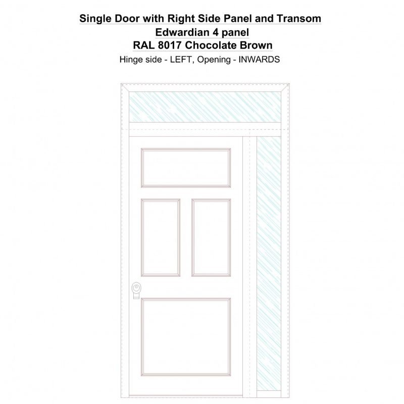 Sd1spt(right) Edwardian 4 Panel Ral 8017 Chocoate Brown Security Door