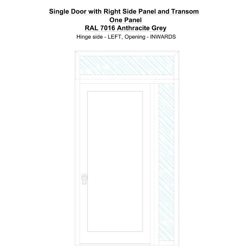 Sd1spt(right) One Panel Ral 7016 Anthracite Grey Security Door