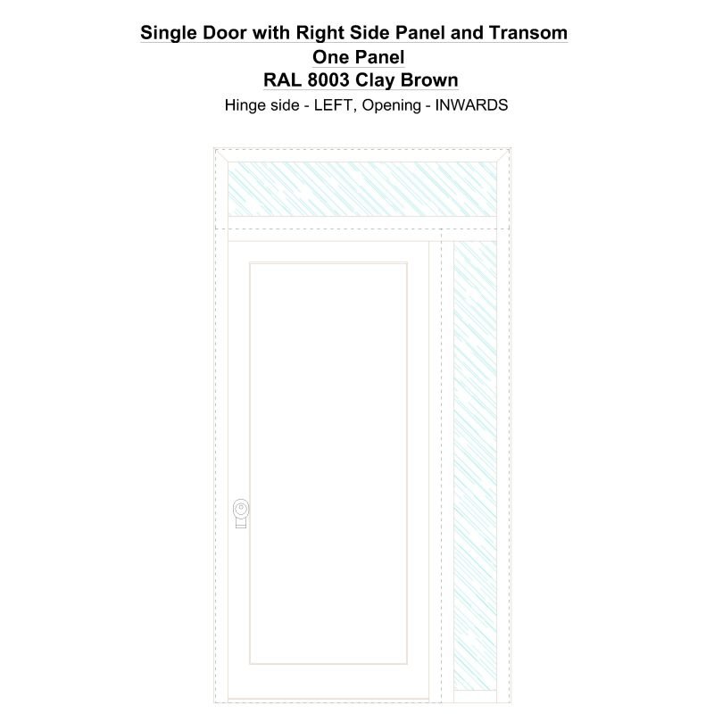 Sd1spt(right) One Panel Ral 8003 Clay Brown Security Door