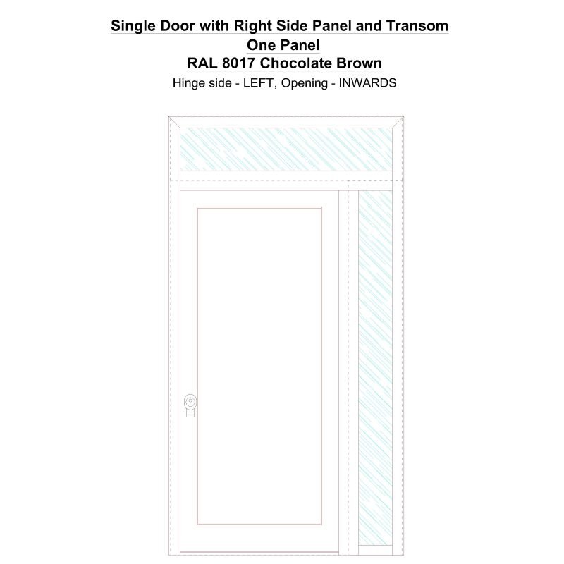 Sd1spt(right) One Panel Ral 8017 Chocolate Brown Security Door