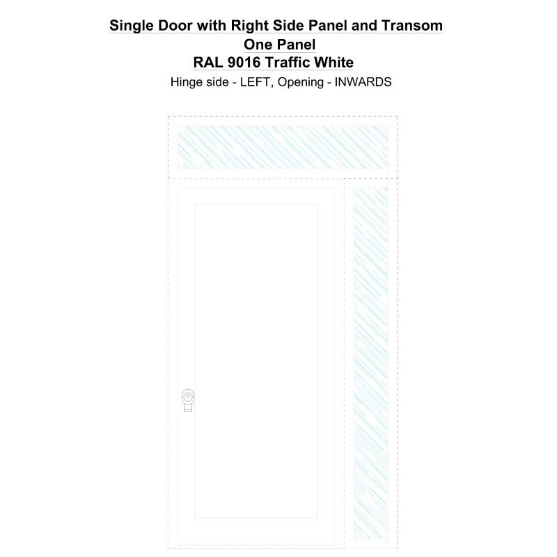 Sd1spt(right) One Panel Ral 9016 Traffic White Security Door