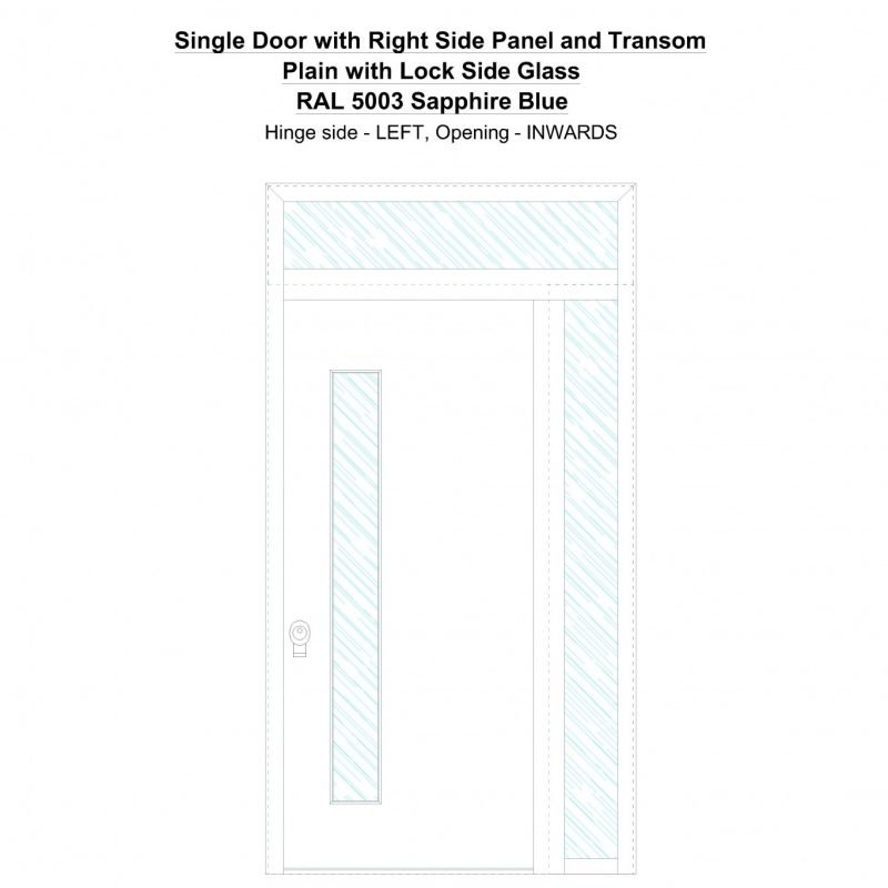 Sd1spt(right) Plain Ral 5003 Sapphire Blue Security Door