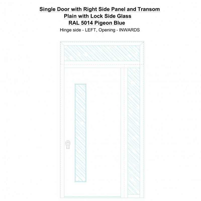 Sd1spt(right) Plain Ral 5014 Pigeon Blue Security Door