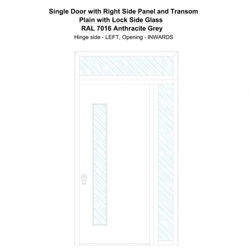 Sd1spt(right) Plain With Lock Side Ral 7016 Anthracite Grey Security Door