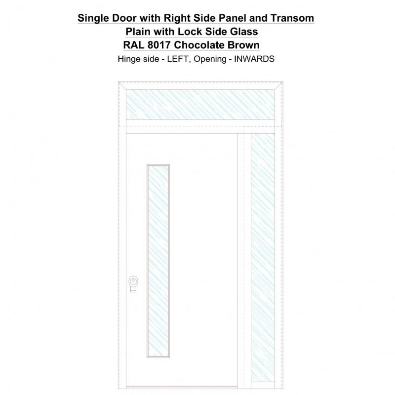 Sd1spt(right) Plain With Lock Side Ral 8017 Chocolate Brown Security Door