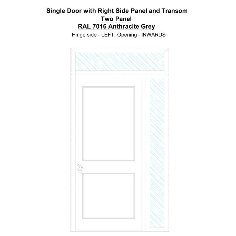 Sd1spt(right) Two Panel Ral 7016 Anthracite Grey Security Door