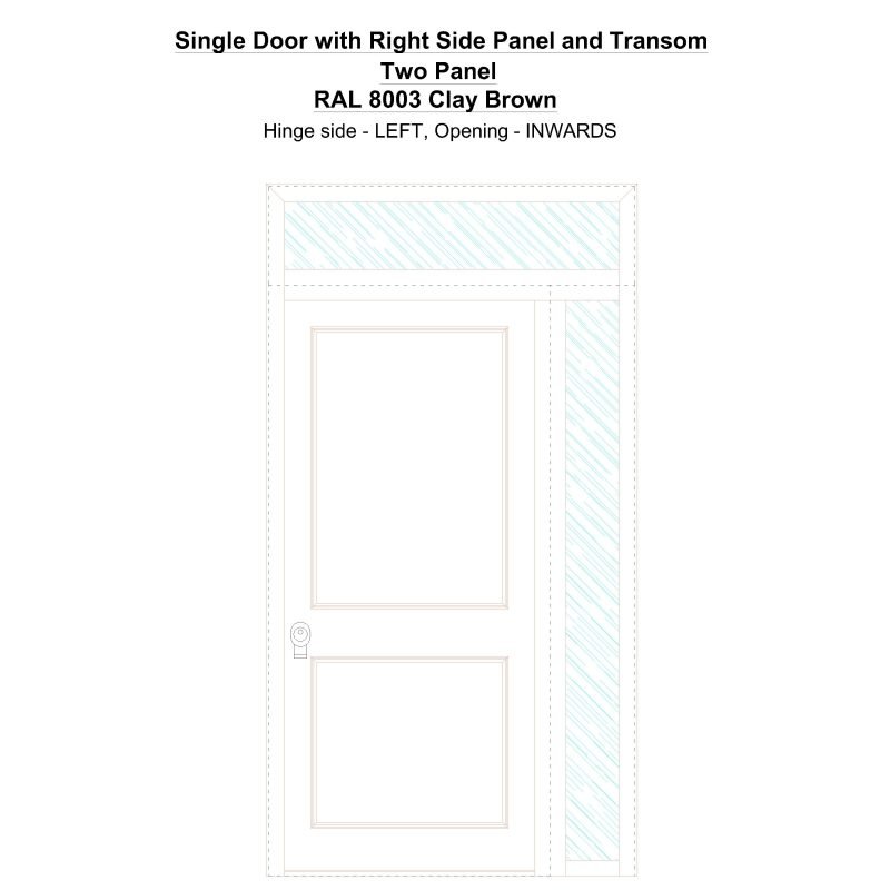 Sd1spt(right) Two Panel Ral 8003 Clay Brown Security Door