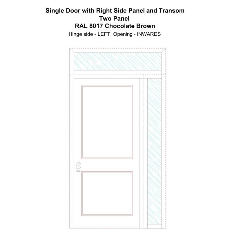 Sd1spt(right) Two Panel Ral 8017 Chocolate Brown Security Door