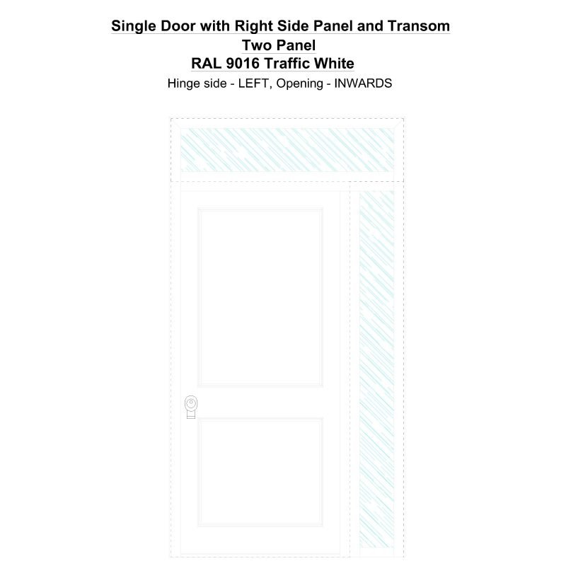 Sd1spt(right) Two Panel Ral 9016 Traffic White Security Door