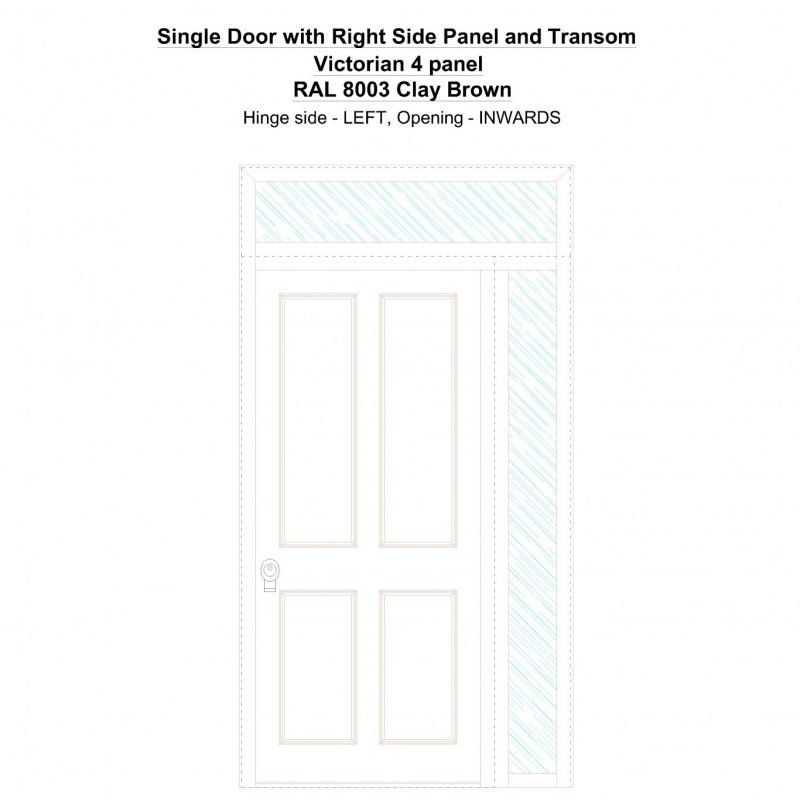 Sd1spt(right) Victorian 4 Panel Ral 8003 Clay Brown Security Door