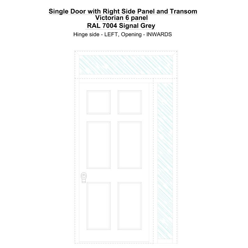 Sd1spt(right) Victorian 6 Panel Ral 7004 Signal Grey Security Door