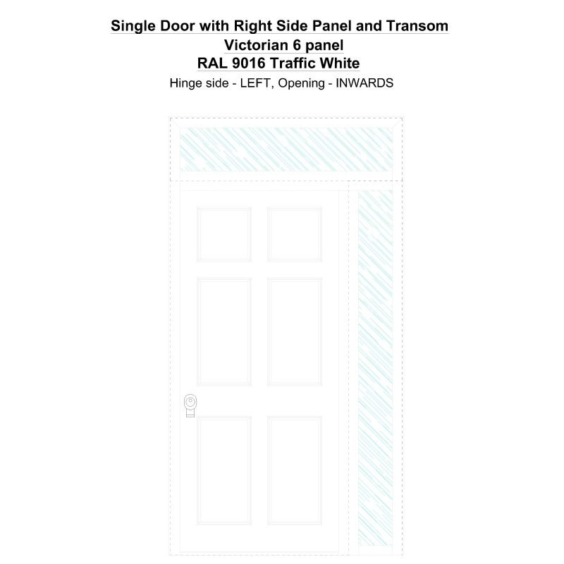 Sd1spt(right) Victorian 6 Panel Ral 9016 Traffic White Security Door