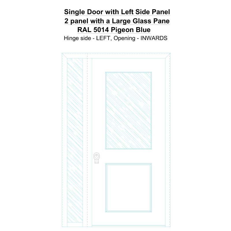 Sd1sp(left) 2 Panel With A Large Glass Pane Ral 5014 Pigeon Blue Security Door