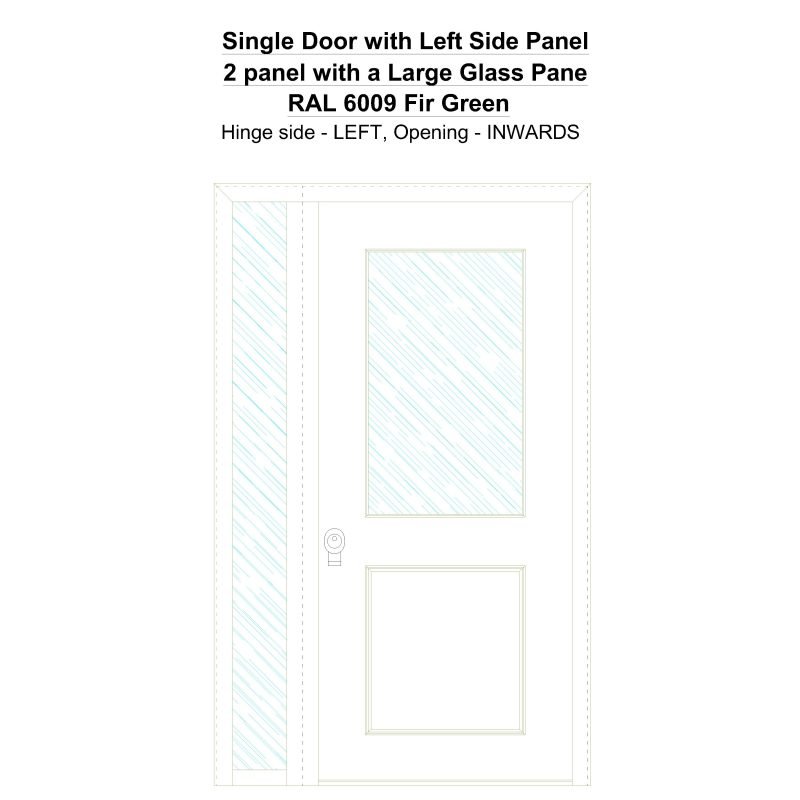 Sd1sp(left) 2 Panel With A Large Glass Pane Ral 6009 Fir Green Security Door