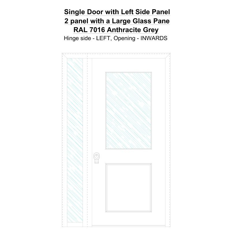 Sd1sp(left) 2 Panel With A Large Glass Pane Ral 7016 Anthracite Grey Security Door