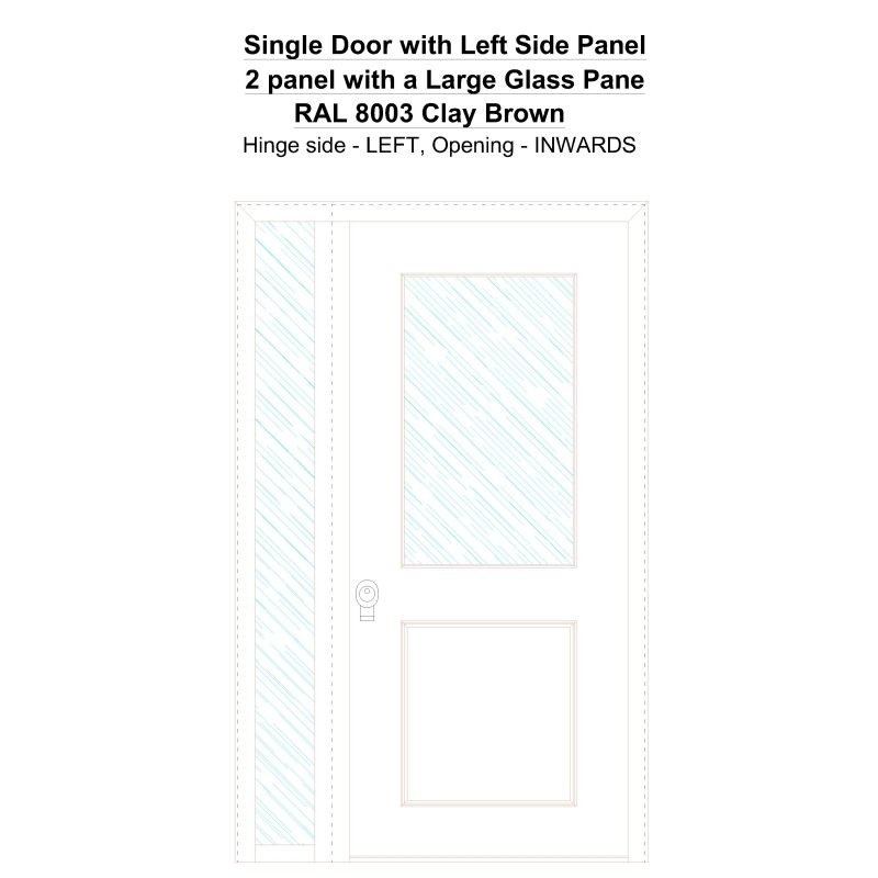 Sd1sp(left) 2 Panel With A Large Glass Pane Ral 8003 Clay Brown Security Door