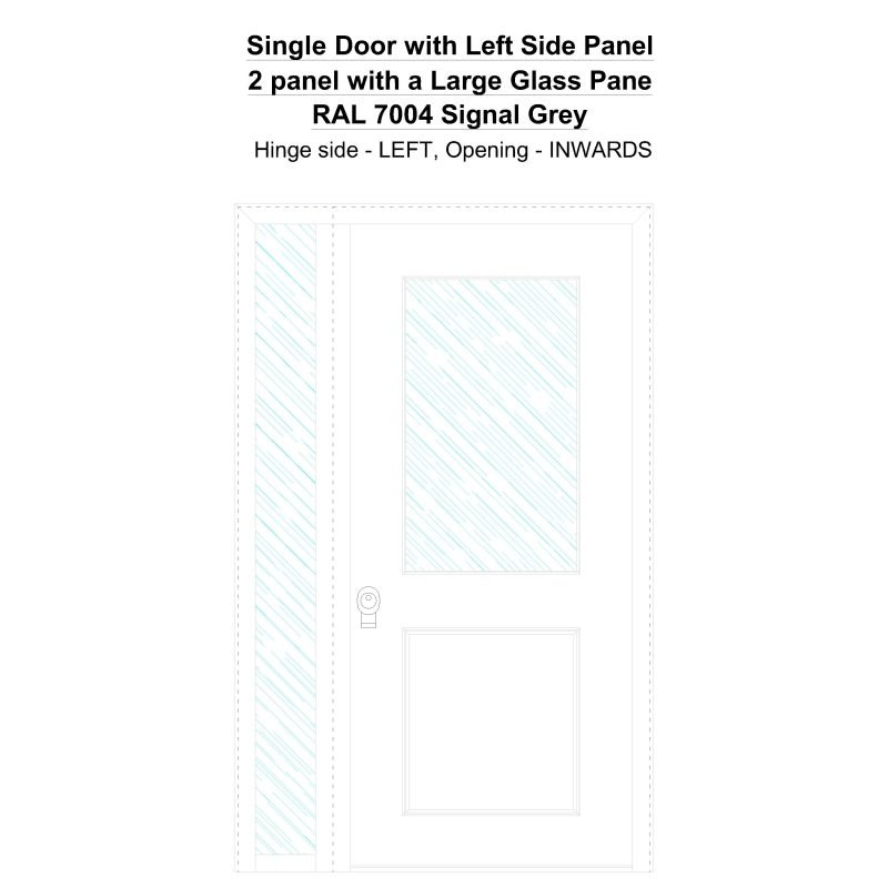 Sd1sp(left) 2 Panel With A Large Glass Pane Ral 7004 Signal Grey Security Door