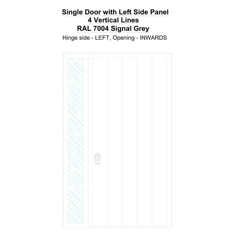 Sd1sp(left) 4 Vertical Lines Ral 7004 Signal Grey Security Door