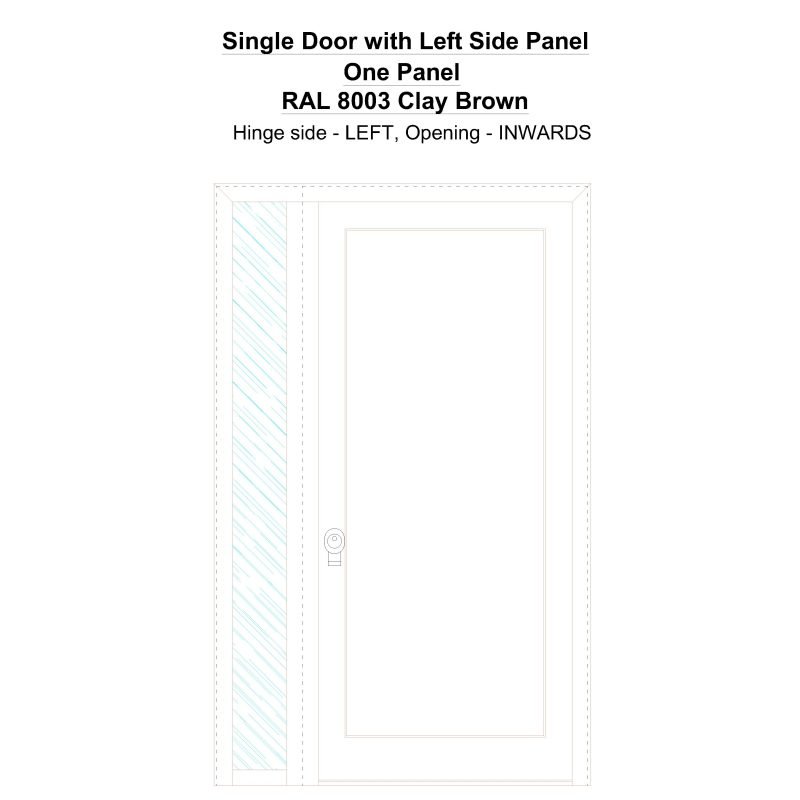 Sd1sp(left) One Panel Ral 8003 Clay Brown Security Door