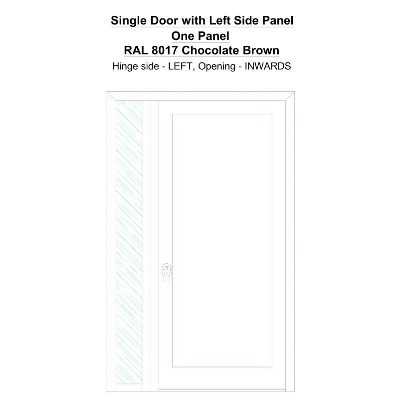 Sd1sp(left) One Panel Ral 8017 Chocolate Brown Security Door