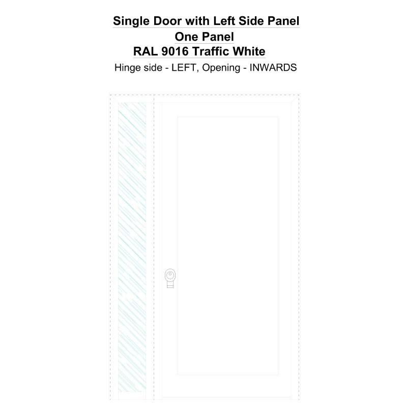 Sd1sp(left) One Panel Ral 9016 Traffic White Security Door