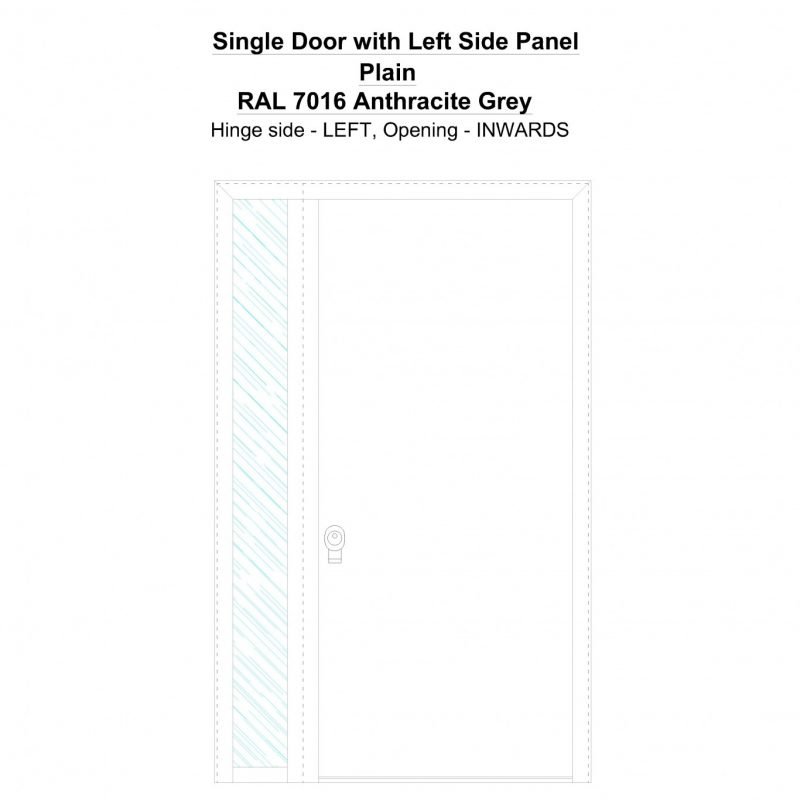 Sd1sp(left) Plain Ral 7016 Anthracite Grey Security Door