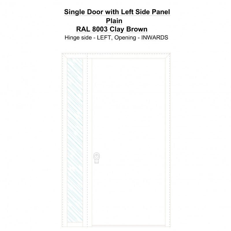 Sd1sp(left) Plain Ral 8003 Clay Brown Security Door