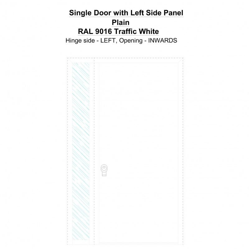 Sd1sp(left) Plain Ral 9016 Traffic White Security Door