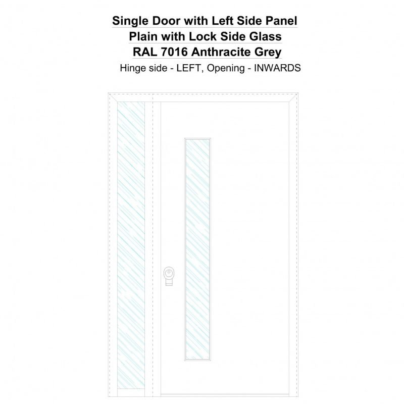 Sd1sp(left) Plain With Lock Side Ral 7016 Anthracite Grey Security Door