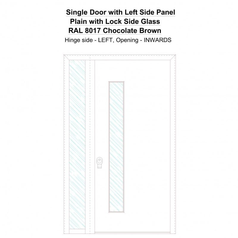 Sd1sp(left) Plain With Lock Side Ral 8017 Chocolate Brown Security Door