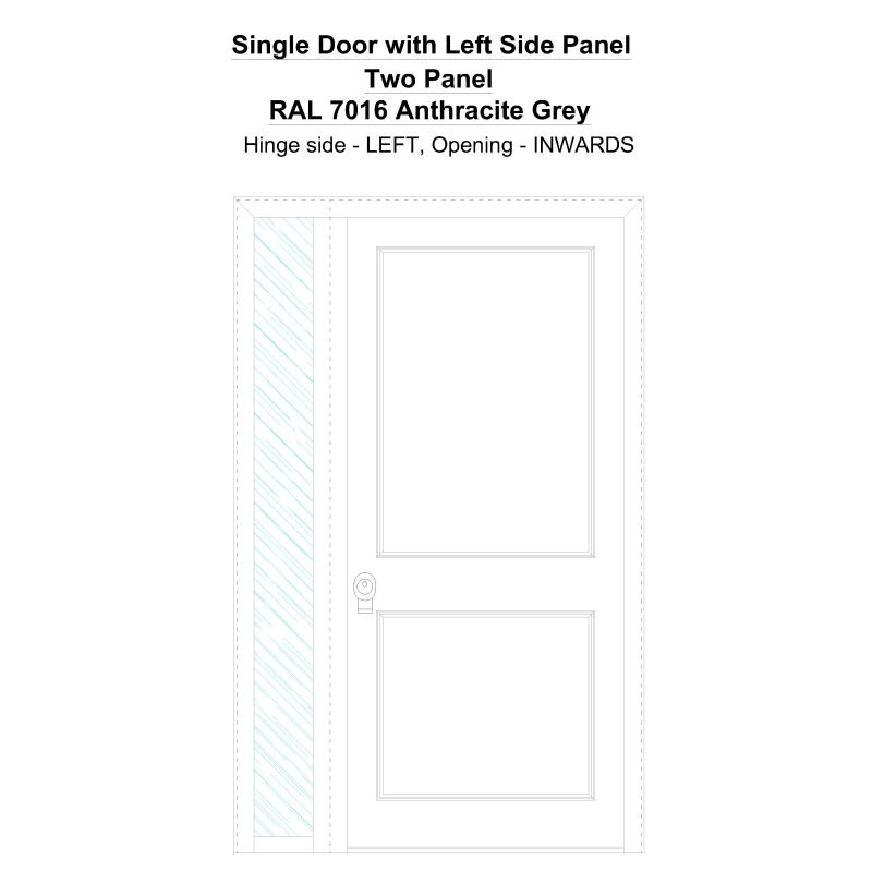 Sd1sp(left) Two Panel Ral 7016 Anthracite Grey Security Door