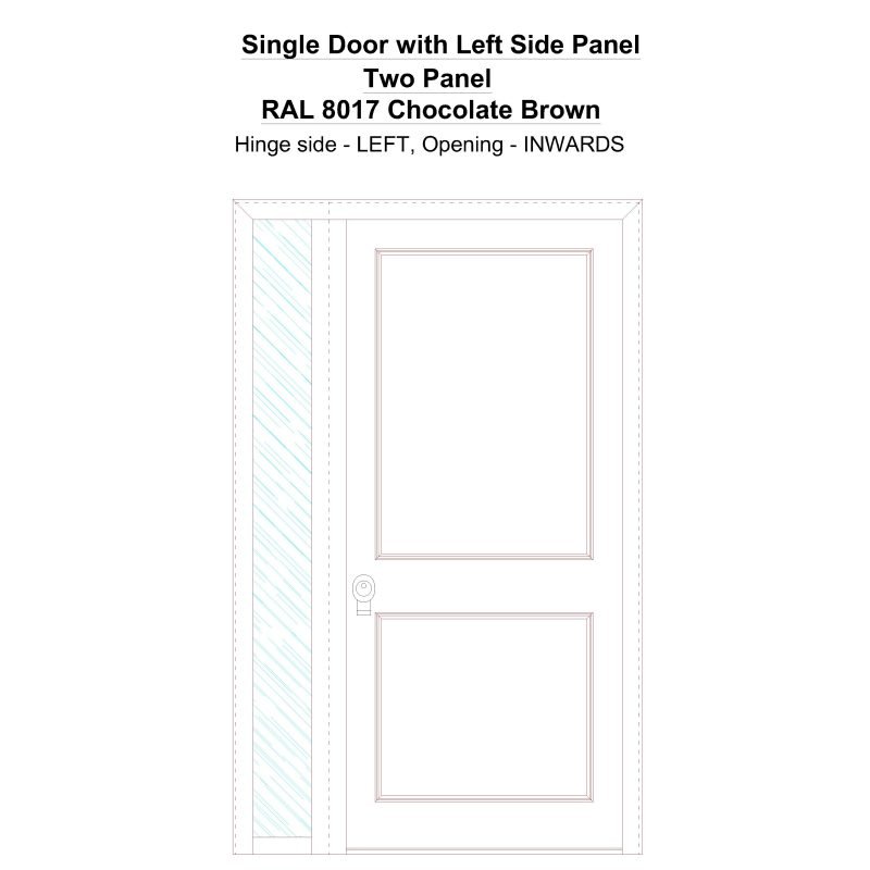 Sd1sp(left) Two Panel Ral 8017 Chocolate Brown Security Door