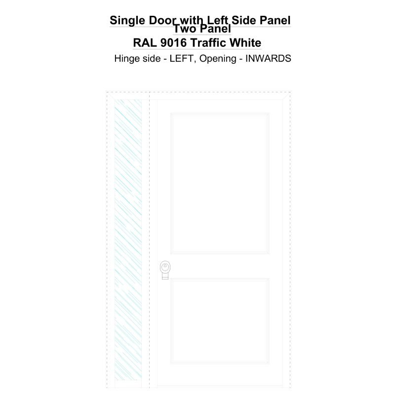 Sd1sp(left) Two Panel Ral 9016 Traffic White Security Door