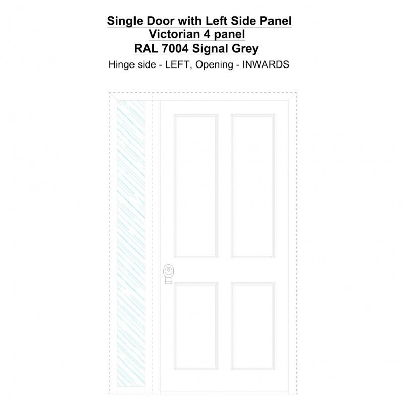 Sd1sp(left) Victorian 4 Panel Ral 7004 Signal Grey Security Door