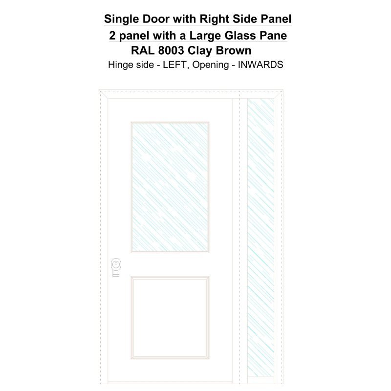 Sd1sp(right) 2 Panel With A Large Glass Pane Ral 8003 Clay Brown Security Door