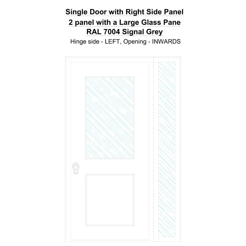 Sd1sp(right) 2 Panel With A Large Glass Pane Ral 7004 Signal Grey Security Door