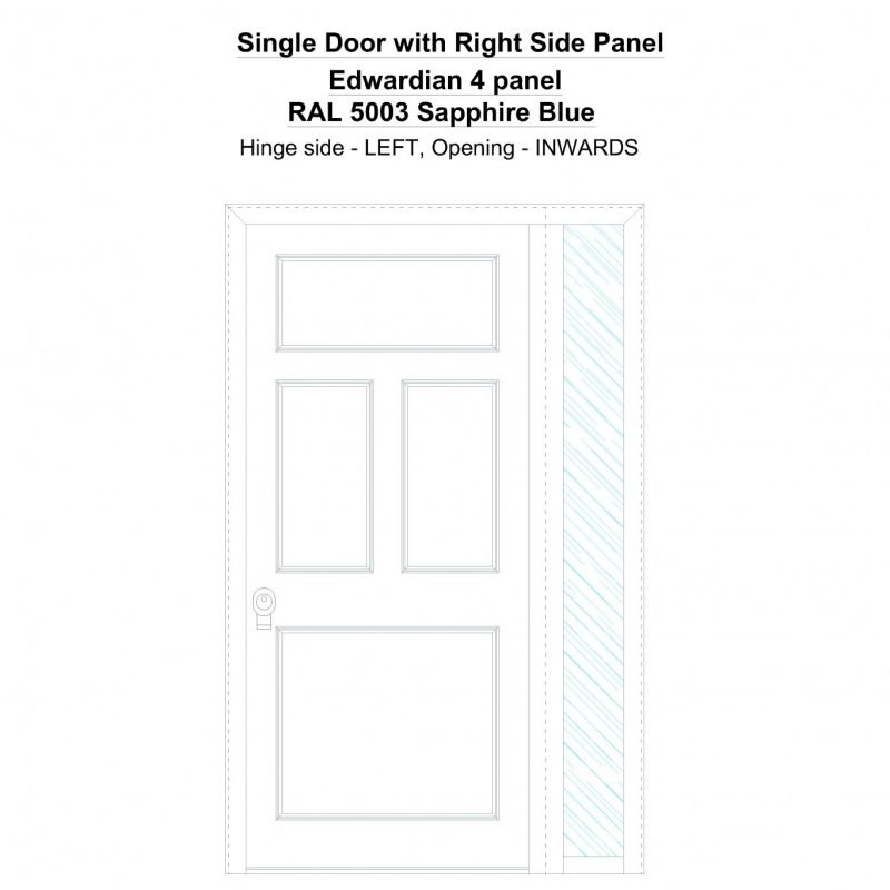 Sd1sp(right) Edwardian 4 Panel Ral 5003 Sapphire Blue Security Door