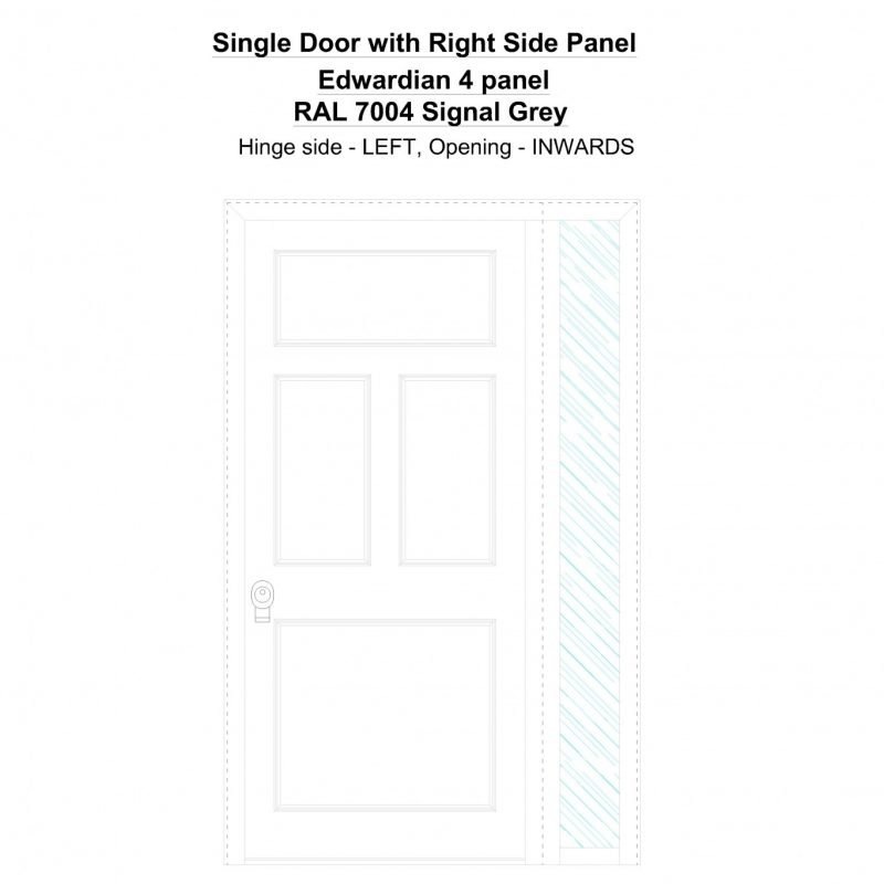 Sd1sp(right) Edwardian 4 Panel Ral 7004 Signal Grey Security Door