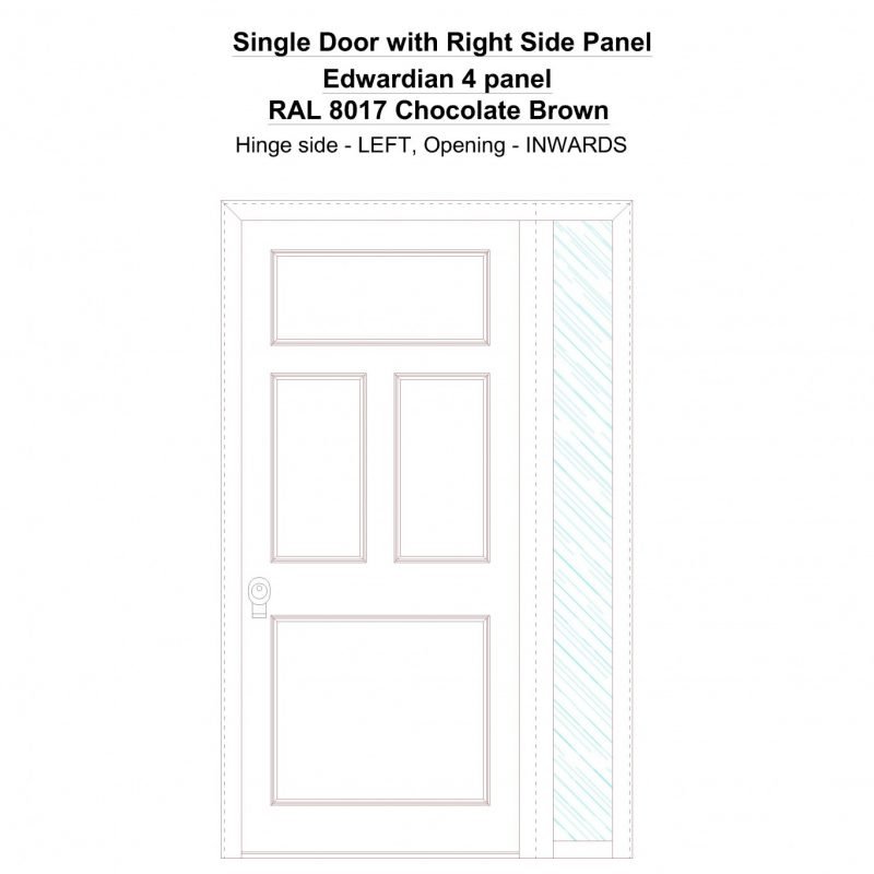 Sd1sp(right) Edwardian 4 Panel Ral 8017 Chocoate Brown Security Door