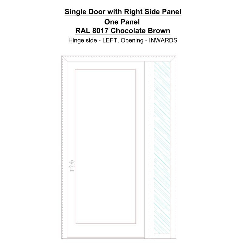 Sd1sp(right) One Panel Ral 8017 Chocolate Brown Security Door