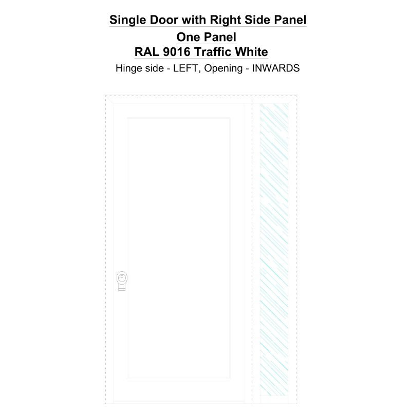 Sd1sp(right) One Panel Ral 9016 Traffic White Security Door