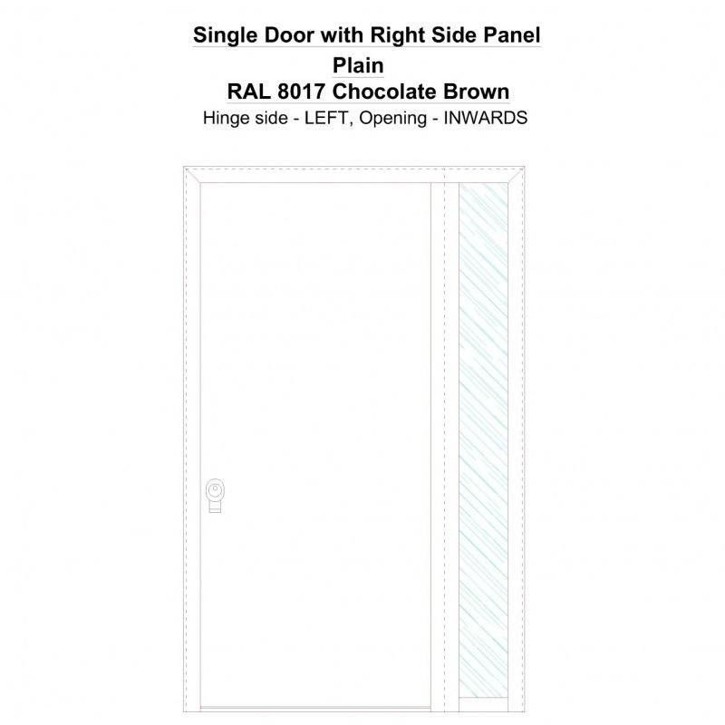 Sd1sp(right) Plain Ral 8017 Chocolate Brown Security Door