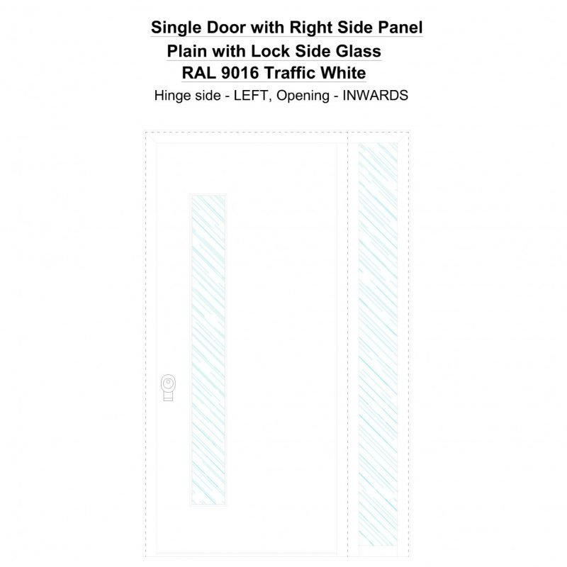 Sd1sp(right) Plain With Lock Side Ral 9016 Traffic White Security Door