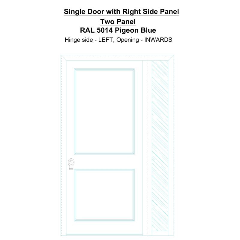 Sd1sp(right) Two Panel Ral 5014 Pigeon Blue Security Door