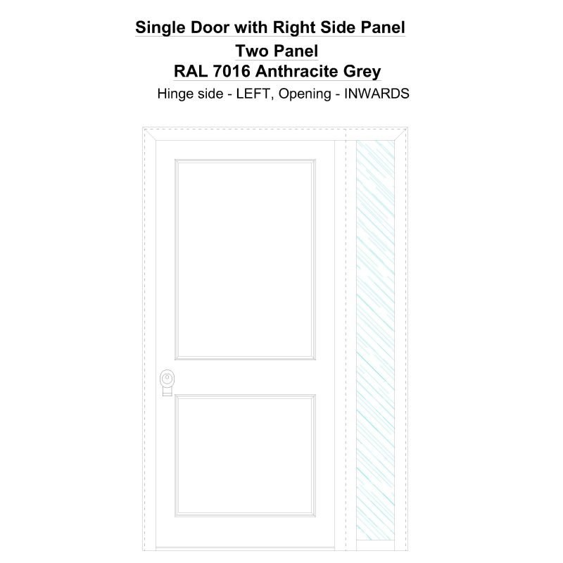 Sd1sp(right) Two Panel Ral 7016 Anthracite Grey Security Door
