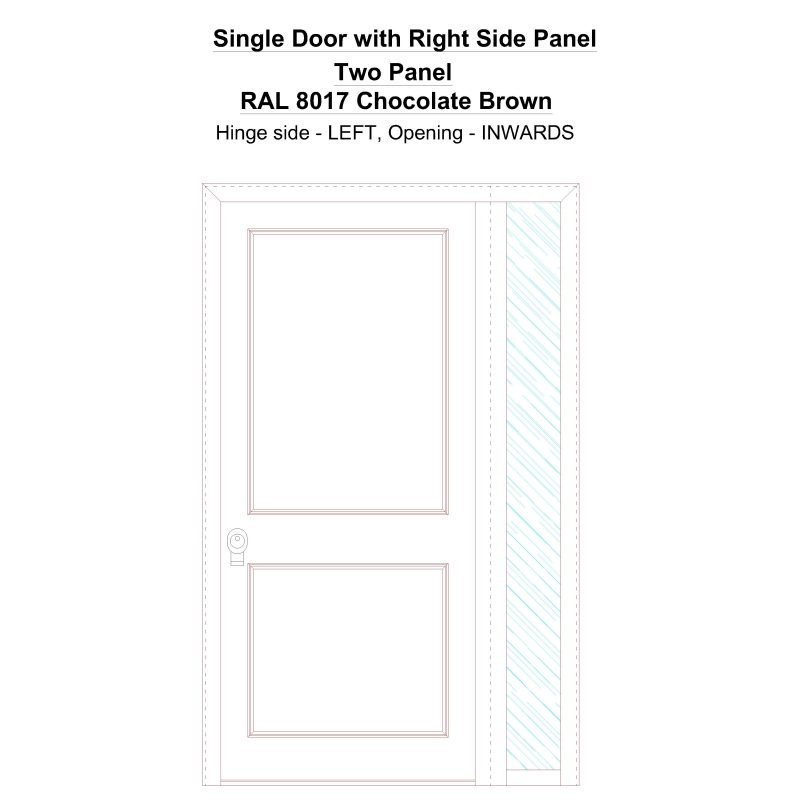Sd1sp(right) Two Panel Ral 8017 Chocolate Brown Security Door
