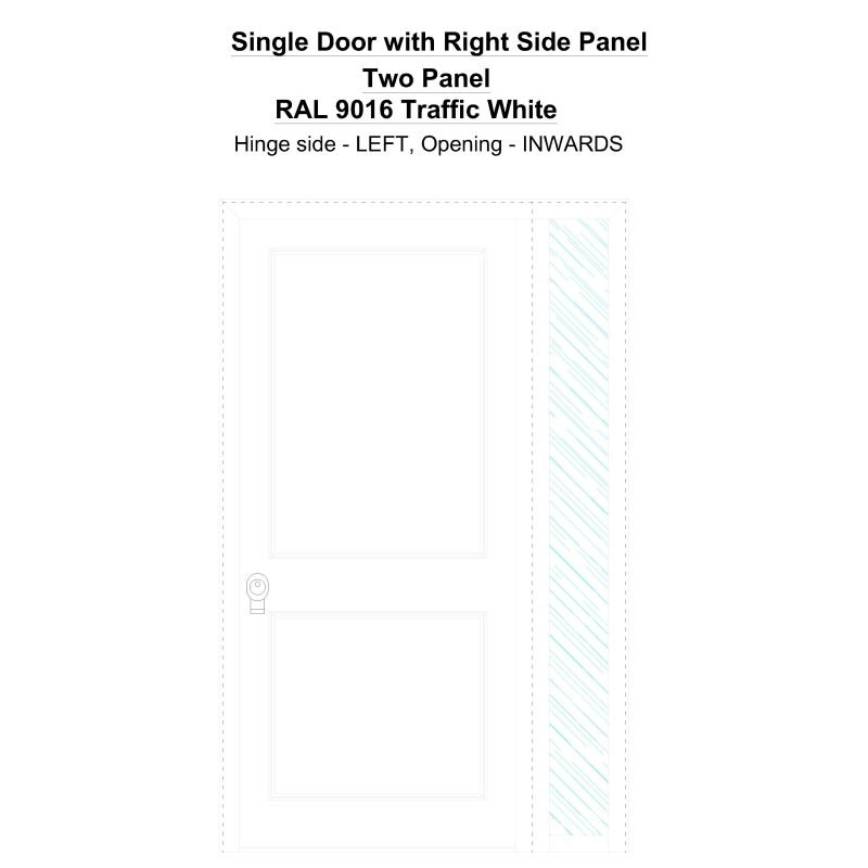 Sd1sp(right) Two Panel Ral 9016 Traffic White Security Door