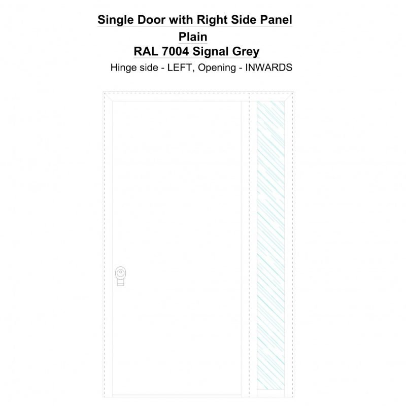 Sd1sp(right)plain Ral 7004 Signal Grey Security Door