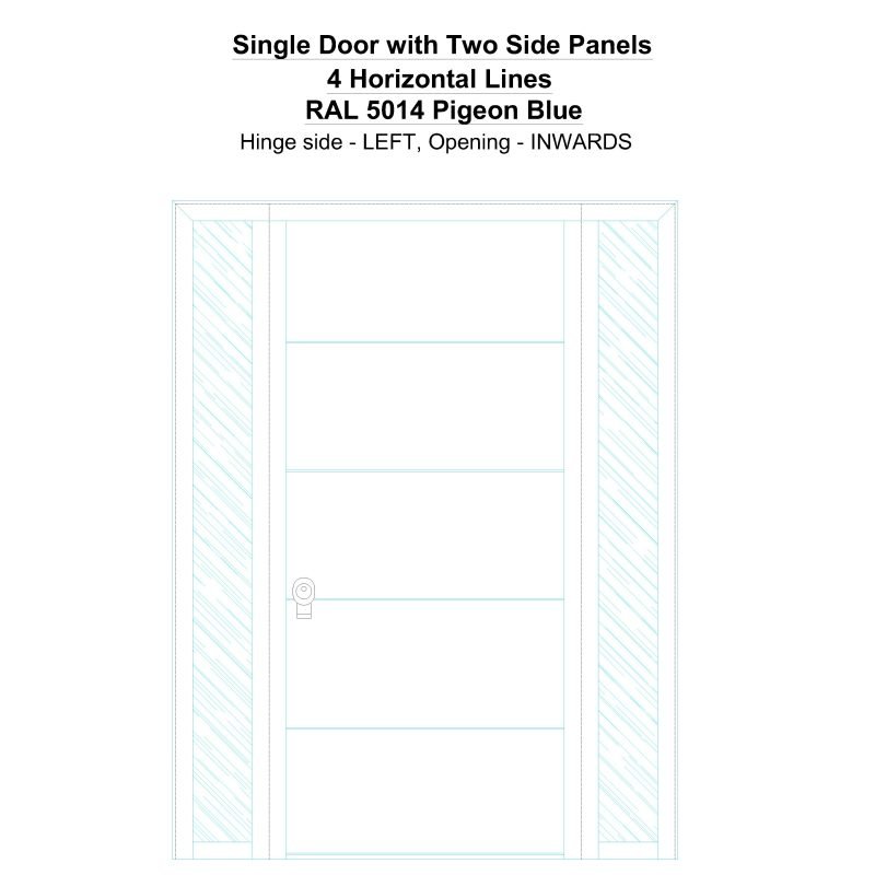 Sd2sp 4 Horizontal Lines Ral 5014 Pigeon Blue Security Door