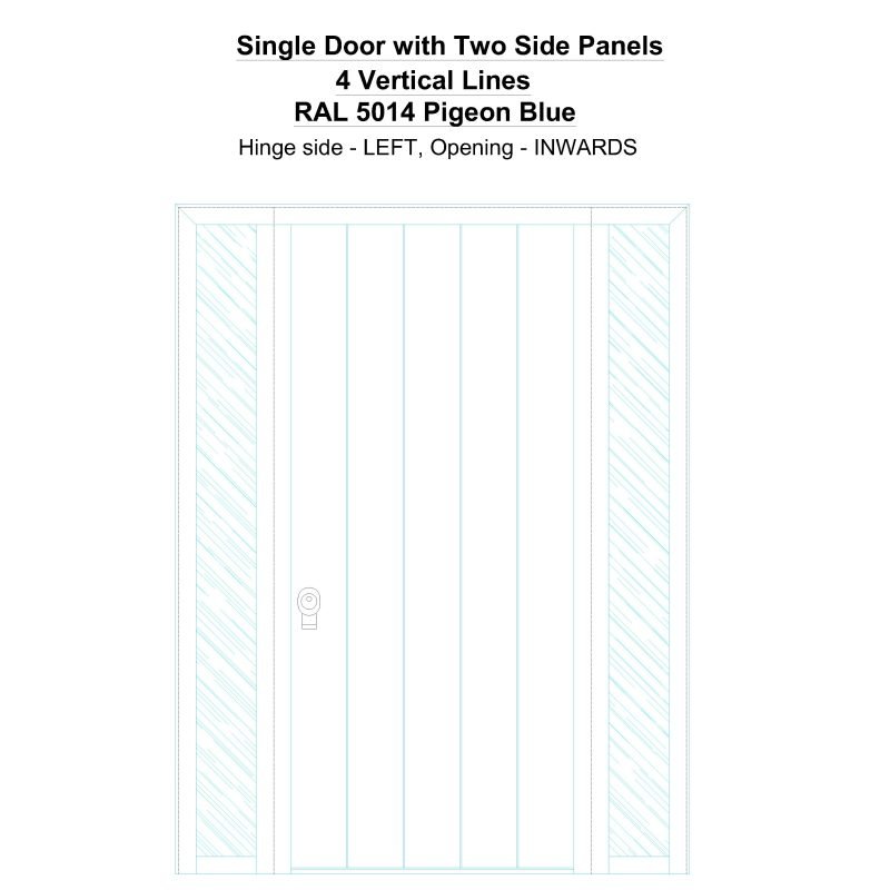 Sd2sp 4 Vertical Lines Ral 5014 Pigeon Blue Security Door